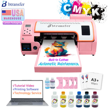 B btransfer A3 M1630 Pro DTF Printer Bundle(Carton Packaging):A3 Xp600 DTF Printing Machine ,Auto Film Cutter & Anti-Clog System,White Ink Circulation For T-shirt Printing(Printer+Laptop+Consumable)