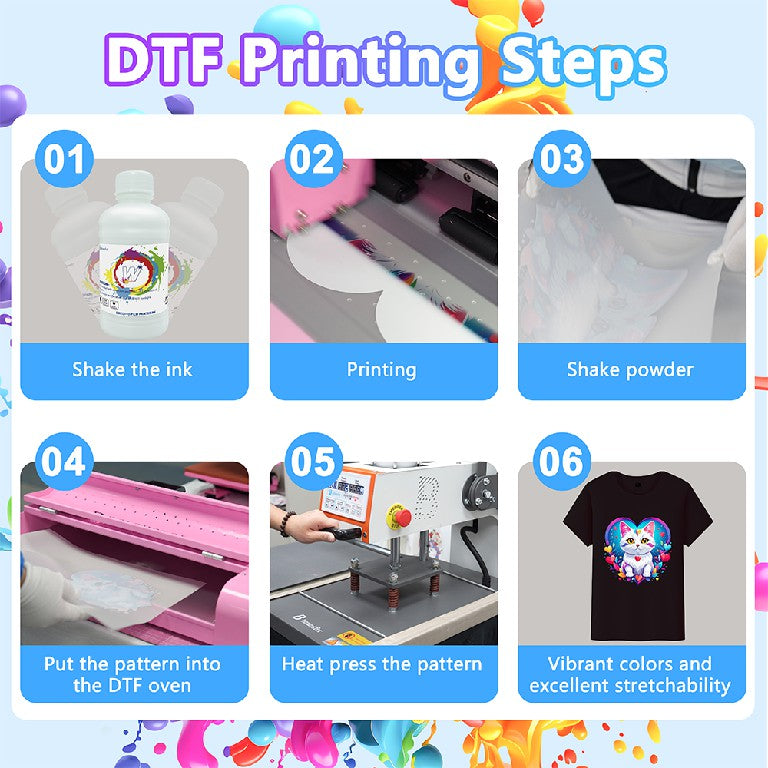 3KG CMYKWW(500ml each)-DTF T shirt printing pigment ink - Feature 2