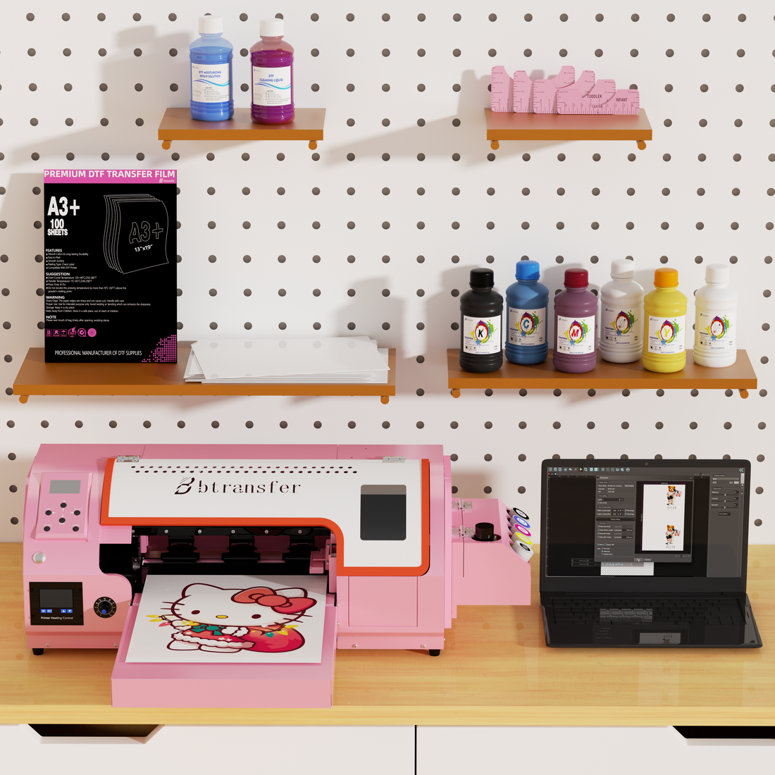 M1630 pro SPEED A3 DTF Printer-Including printer+laptop+a set of consumables+printhead cleaning solution （USA Free shipping）