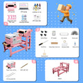 Complete package contents for B btransfer Dream Mobile Workstation - includes DTF printer, laptop, shaker dryer, stand, inks, films, powder, tools, and accessories