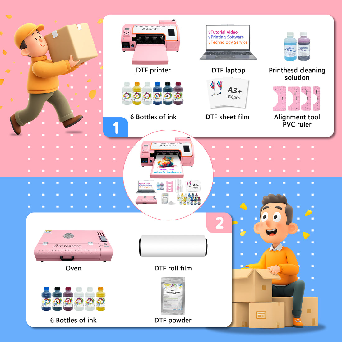 B btransfer 13" M1630 Pro DTF Printer Cozy Oven Bundle with Laptop and Oven - front view