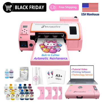 B btransfer M1630 pro, 13 inch less maintenance DTF Printer with film cutting.  Free shipping