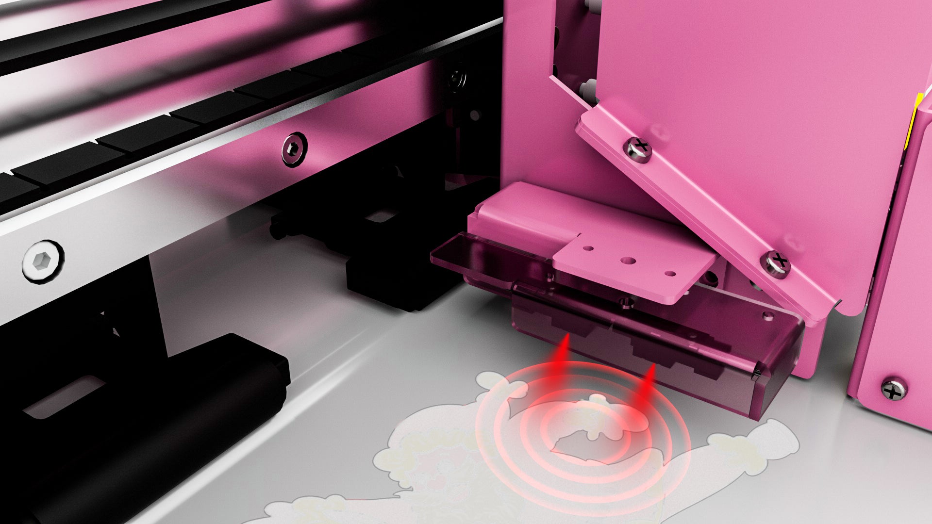 Infrared sensor on B btransfer DTF printer - detects film unevenness and stops printing to prevent print head damage