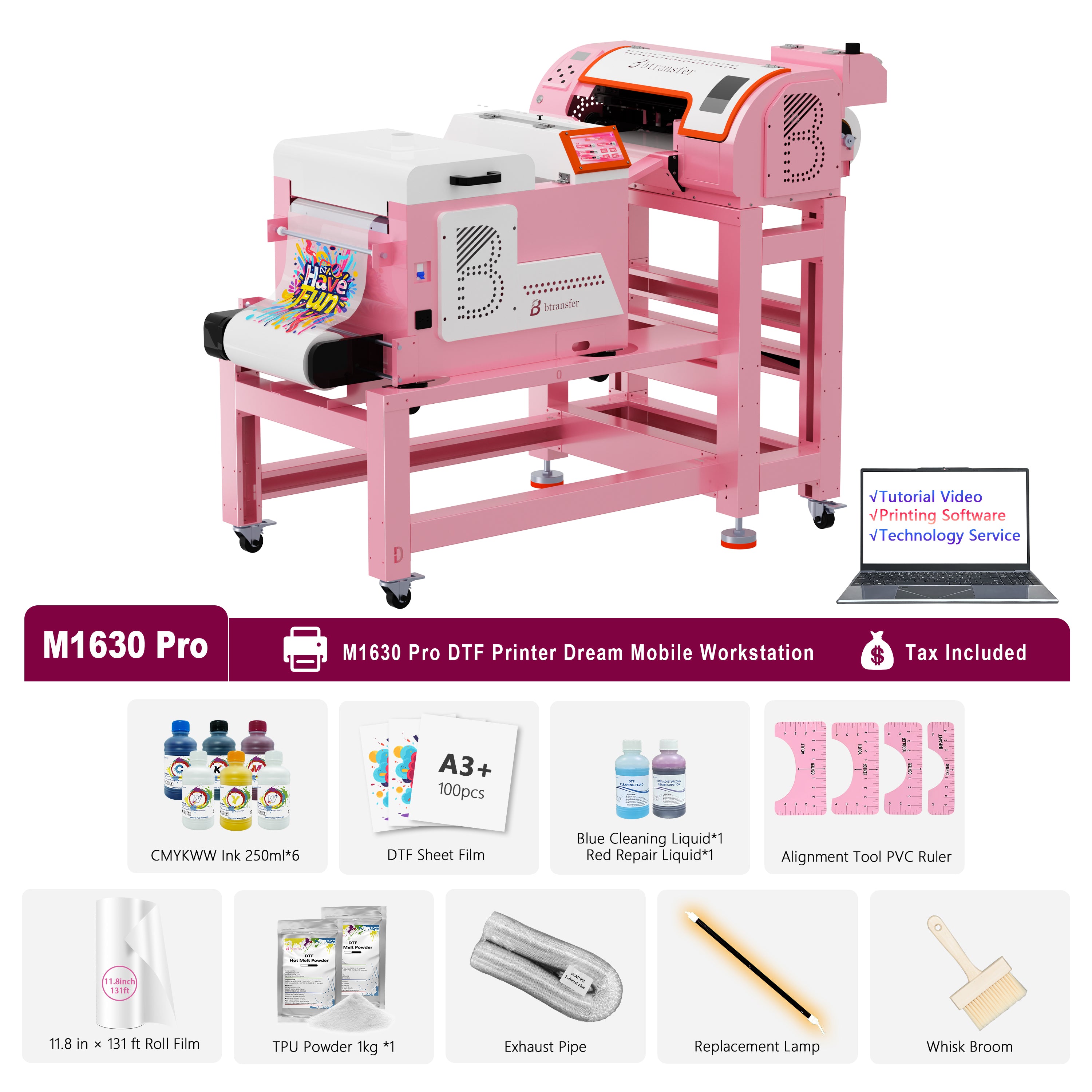 B btransfer A3 M1630 Pro DTF Printer Swift Shaker Bundle – with