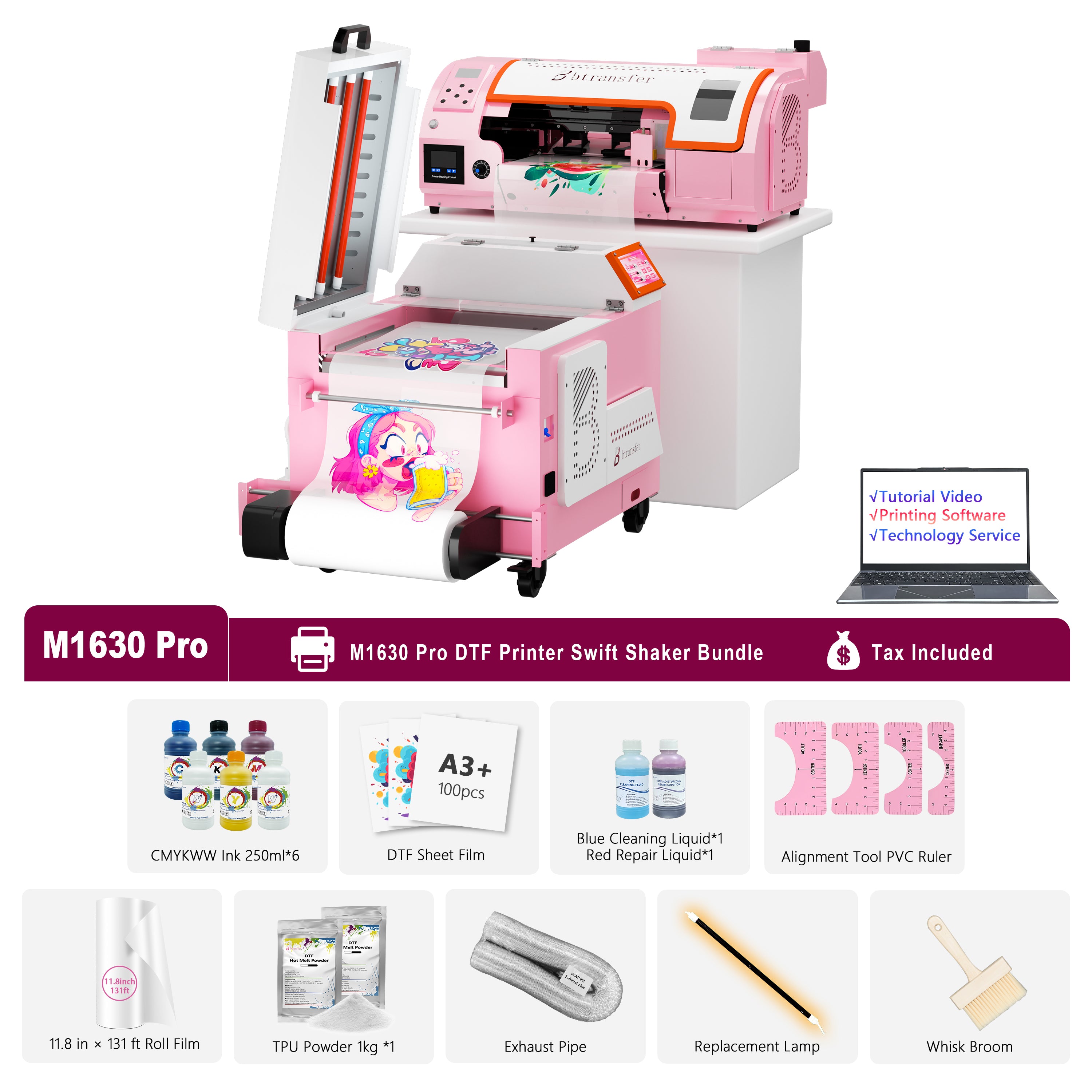 たか様　DTF B btransfer A3 M1630 Pro DTF Printer Swift Shaker Bundle – with