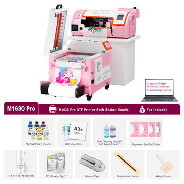 B btransfer A3 M1630 Pro DTF Printer Swift Shaker Bundle – with Laptop, Shaker & Ink + Film + Powder, Holiday Mode, Auto-Clean, Auto Cutter, Ink Alarm