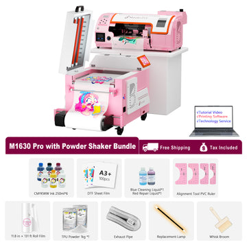 B btransfer A3 M1630 Pro DTF Printer Swift Shaker Bundle – with Laptop, Shaker & Ink + Film + Powder, Holiday Mode, Auto-Clean, Auto Cutter, Ink Alarm