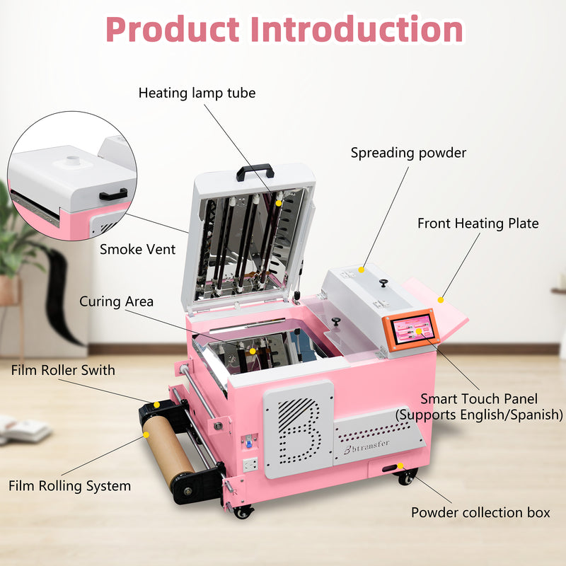USA warehouse -M1630 pro A3 pink DTF printer with powder shaker - Feature 9