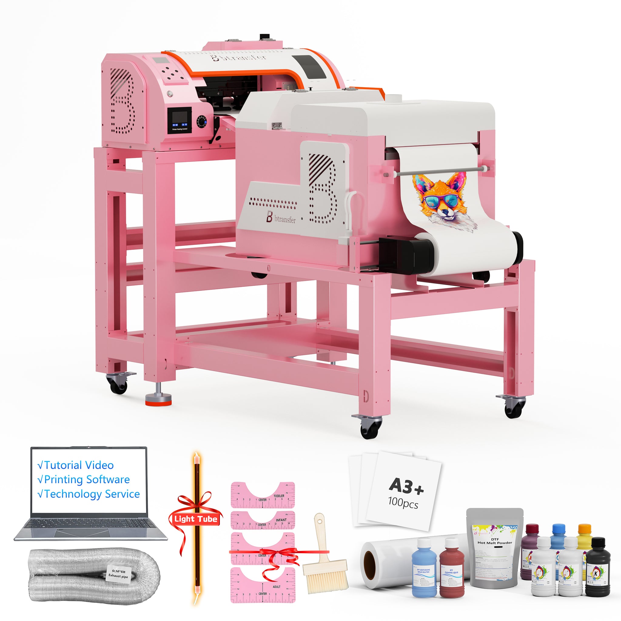 B btransfer Auto-Maintenance A3 M1630 Pro Printer Bundle: All-in-One Fully Automatic T-Shirt Printing System with Powder Shaker & Dryer,Ready to Earn（USA Warehouse & Free Shipping）