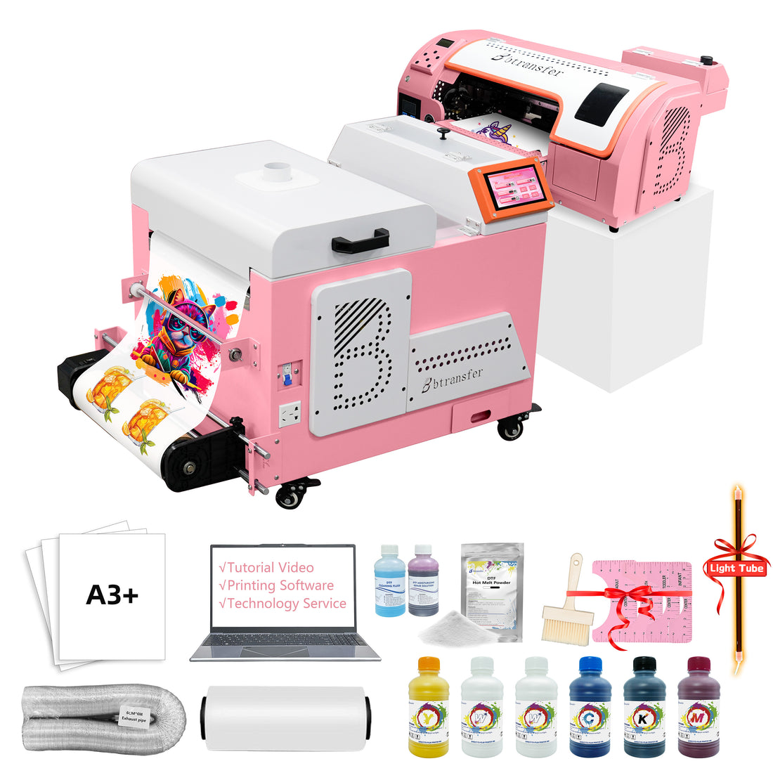 USA warehouse -M1630 pro A3 pink DTF printer with powder shaker