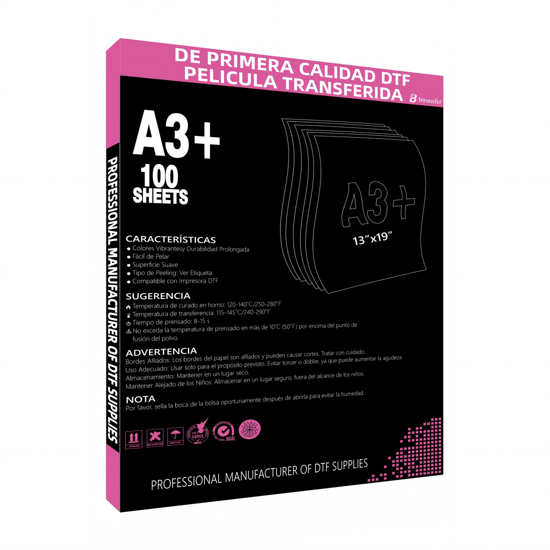 B btransfer DTF PreTreat Transfer A3+ Film fit for A3 DTF Printer
