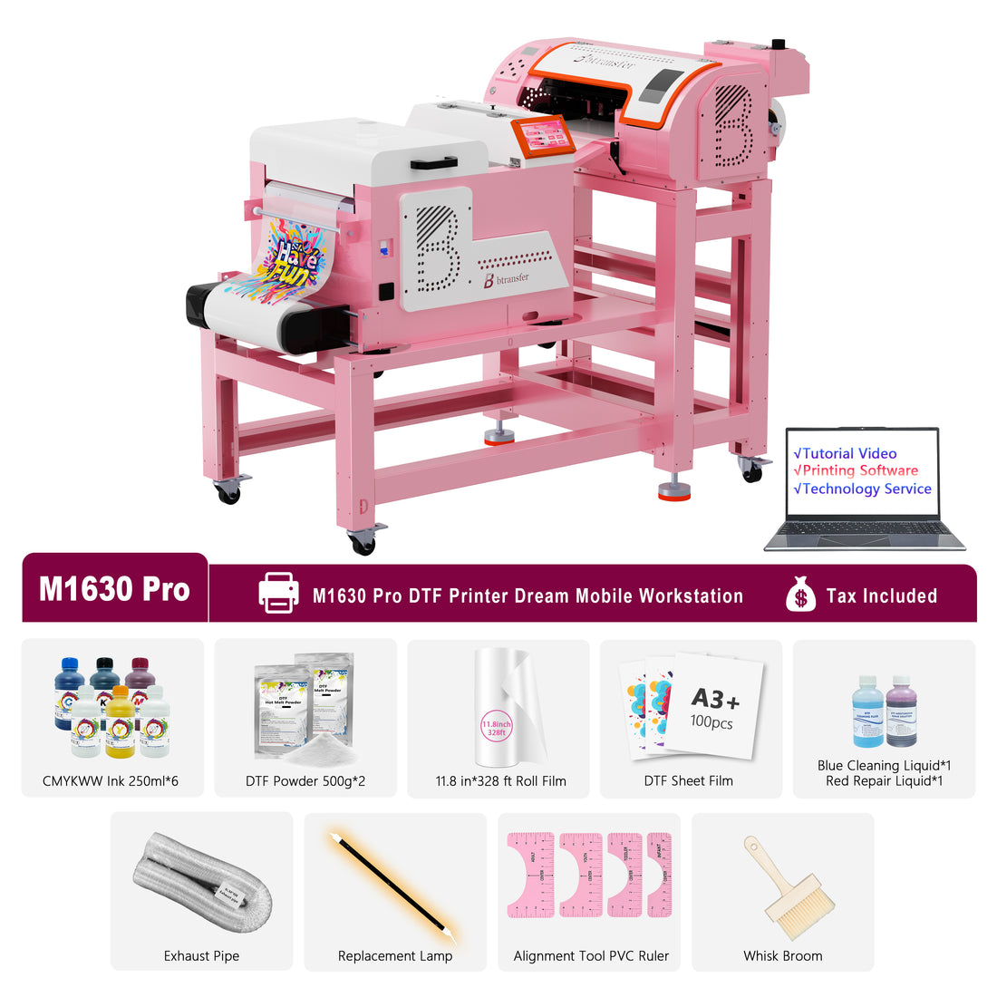 Pink M1630 Pro DTF printer dream mobile workstation