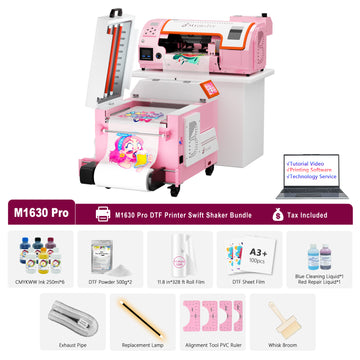 B btransfer Pink M1630 Pro DTF printer with powder shaker