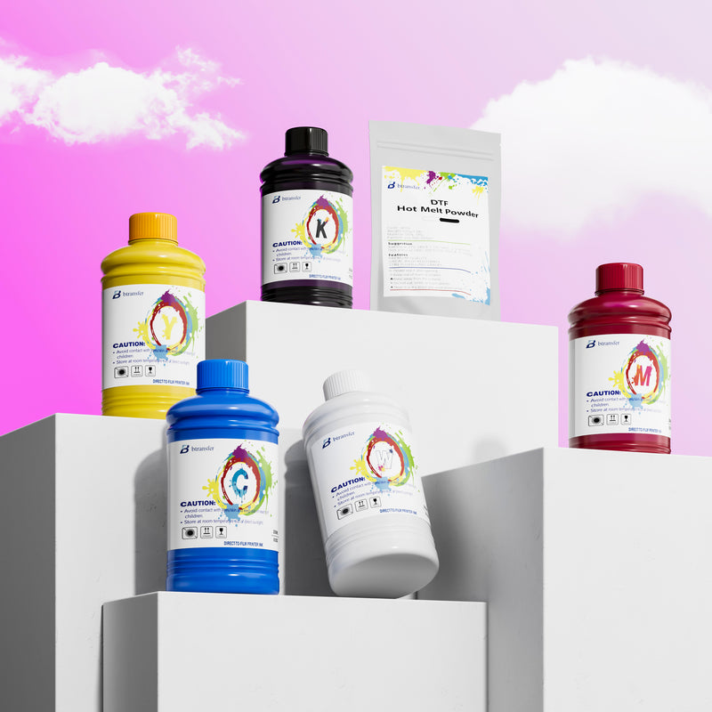 B btransfer Direct to Transfer Film Ink 250ml (CMYKW)+ Direct to Transfer Film Powder 500g - Feature 2