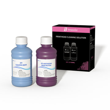 B btransfer Printhead Cleaning Kits For M1630 Pro DTF Printer, 250ml Blue Cleaning Liquid&250ml Red Repair fluid（US Free Shipping）